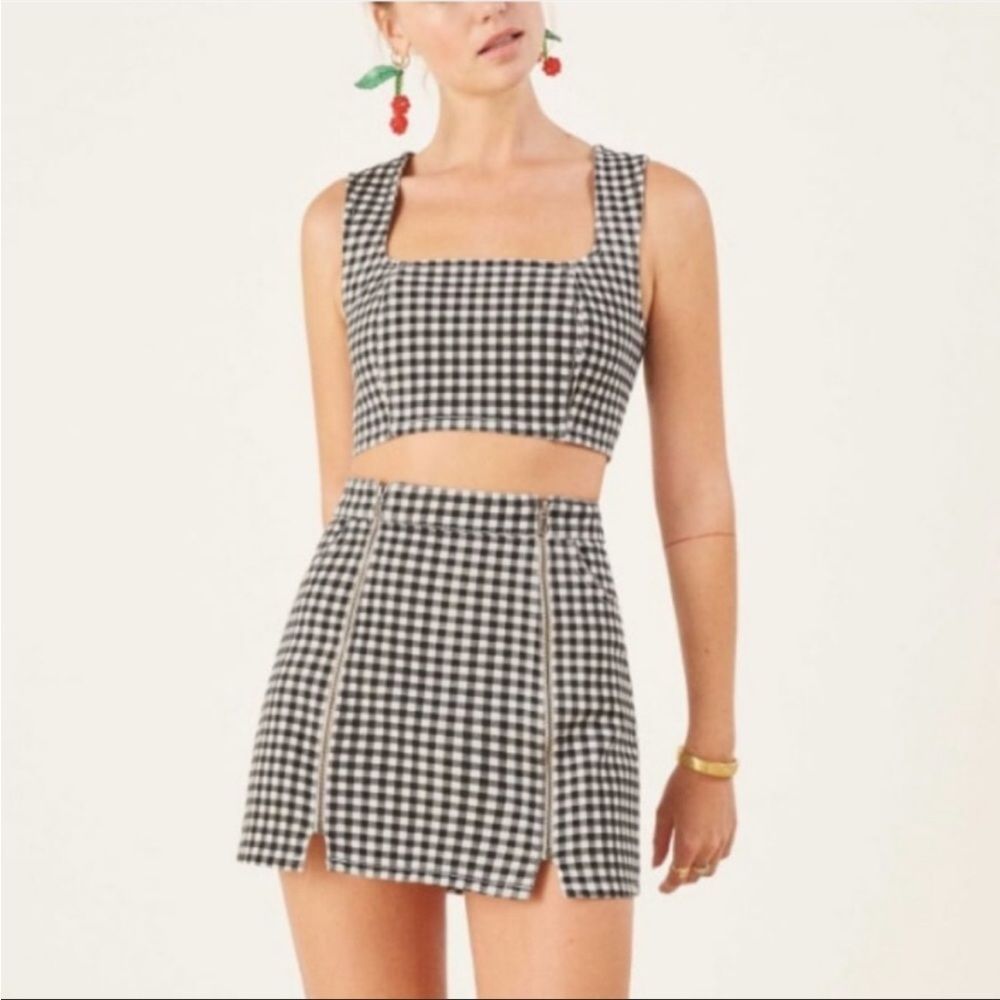 Reformation Jeannie Gingham Two-Piece Set